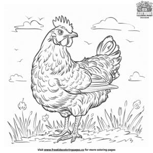 Curious Chicken Coloring Pages