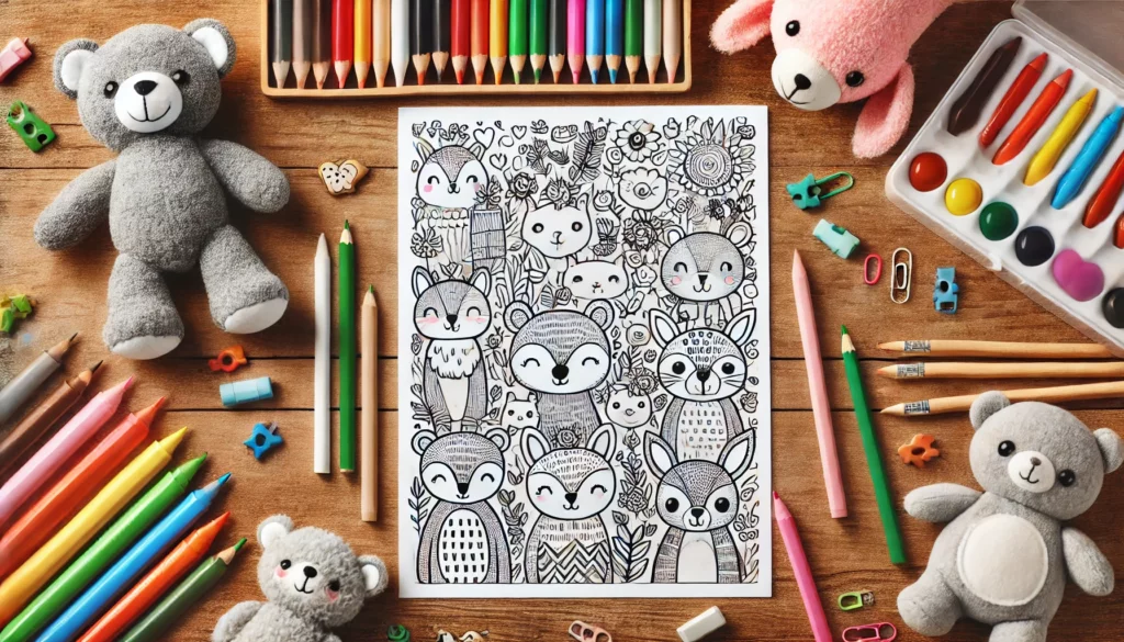 Cute animal coloring pages 13