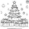 Delightful Christmas Tree With Presents Coloring Page