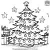 Pretty Christmas Tree with Presents Coloring Pages