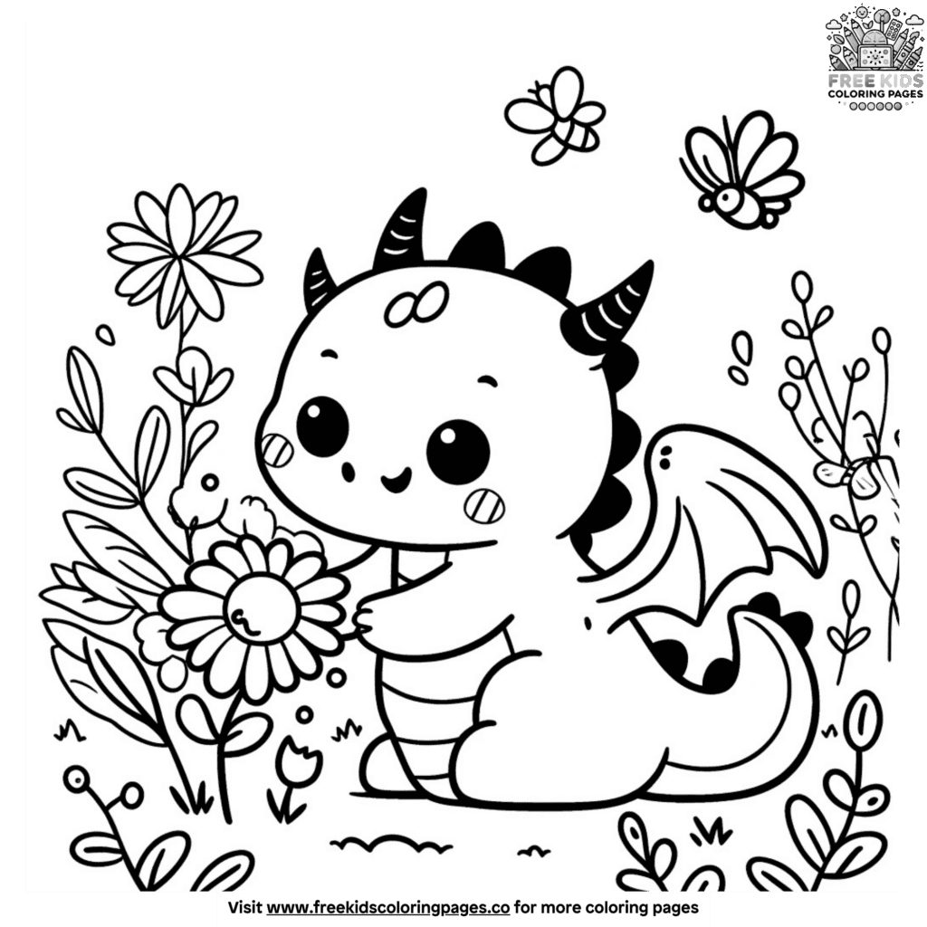 Cute dragon coloring pages