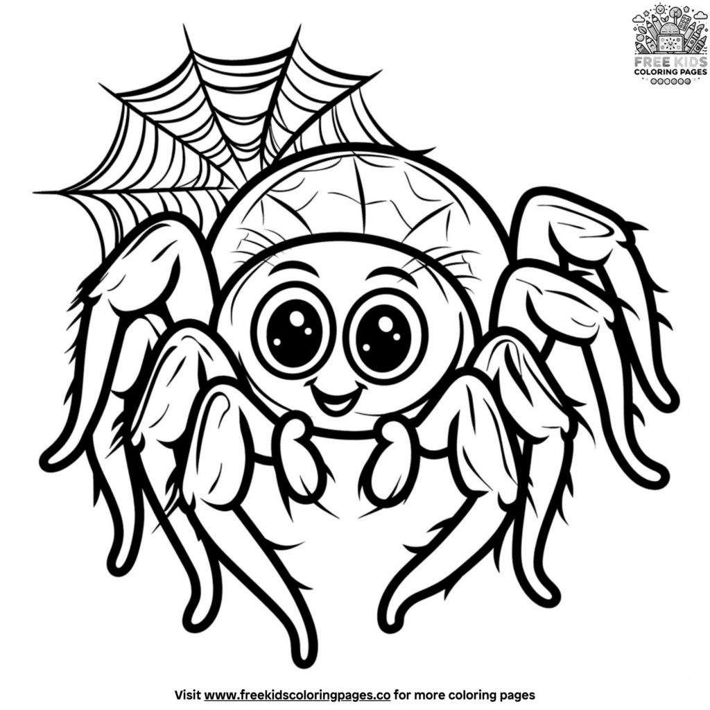 Cute spider coloring pages