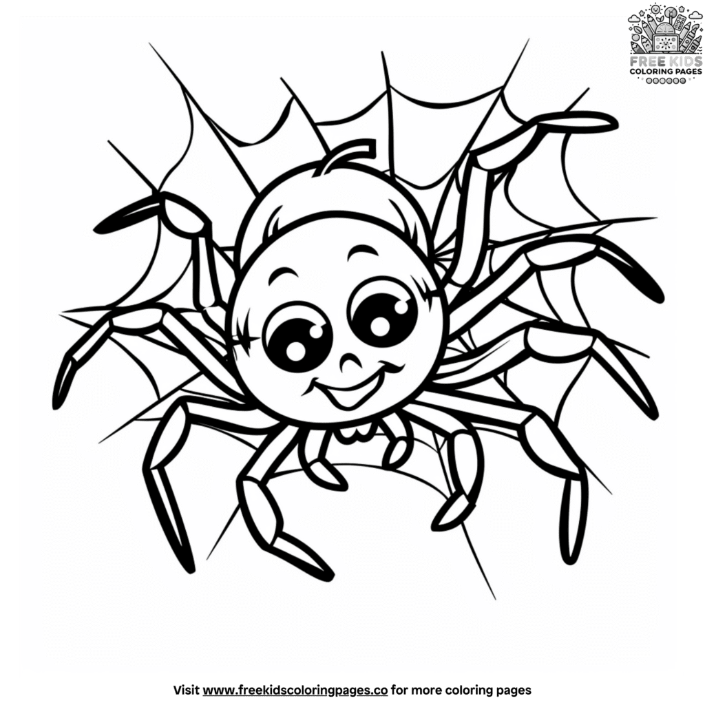 Cute spider coloring pages