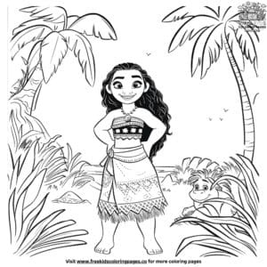 Disney Moana's Tropical Paradise Coloring Page Set