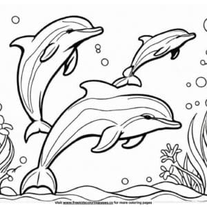 Dolphin ocean coloring pages