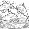 Exciting Dolphin Ocean Coloring Pages