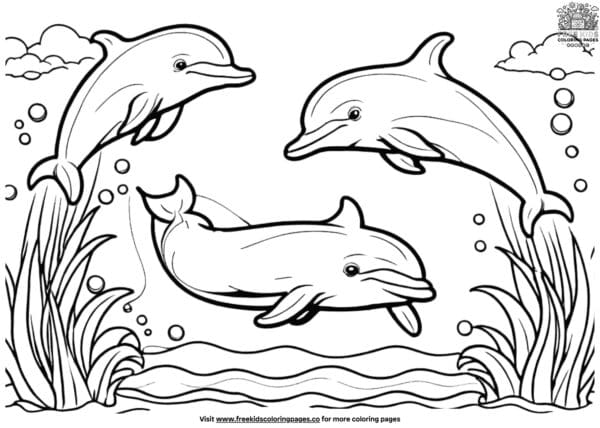 Engaging dolphin ocean coloring pages