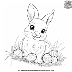 Adventurous easter bunny and egg hunt coloring pages