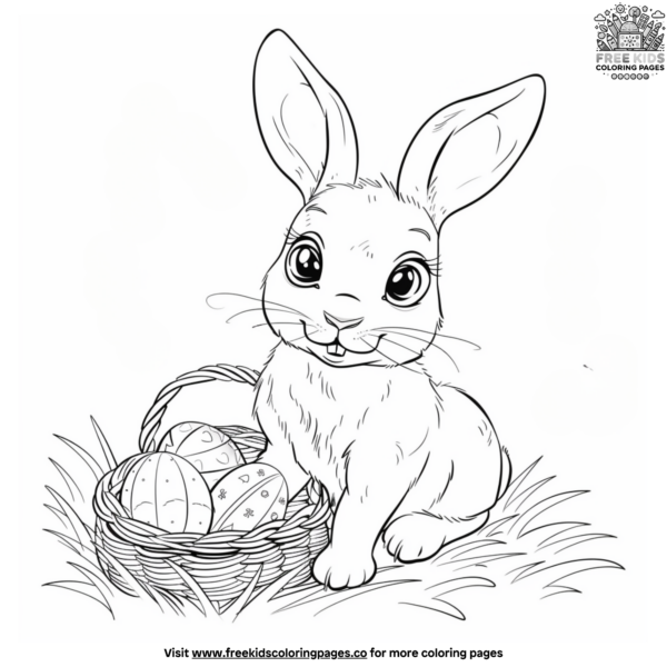 Delightful Easter Bunny and Egg Hunt Coloring Pages