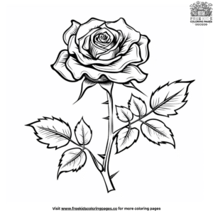 Lovely rose coloring pages for kids