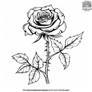 Alluring and cute rose coloring pages for toddlers