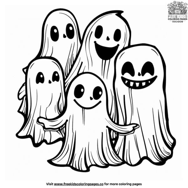 Ghost family coloring pages