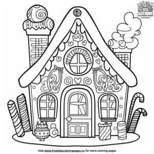 Cute Gingerbread House Coloring Pages