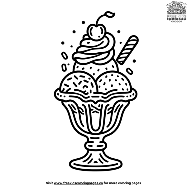 ice cream sundae coloring pages