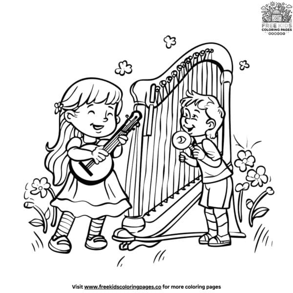 Traditional irish music coloring pages