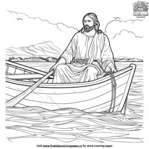 Jesus On The Water Coloring Pages