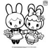 Adorable My Melody and Kuromi Coloring Pages