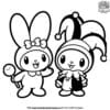 Adorable My Melody And Kuromi Coloring Pages