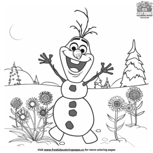 Summertime olaf coloring pages for toddlers