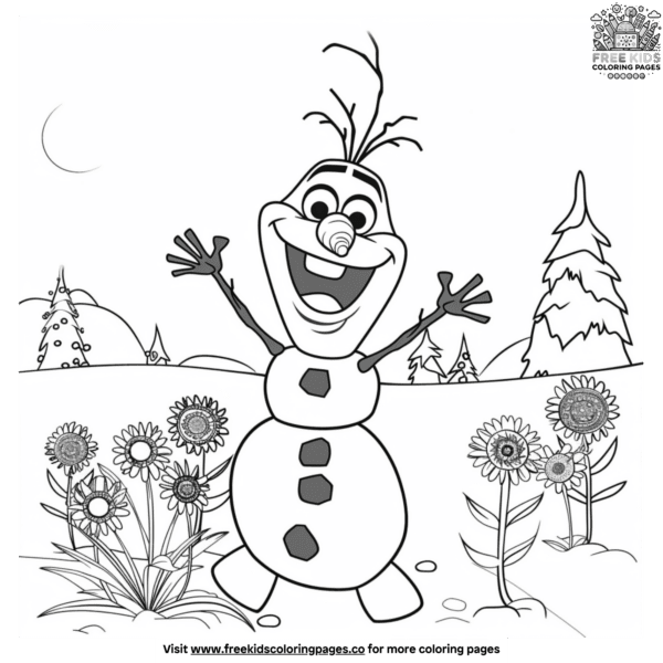 Summertime olaf coloring pages for toddlers