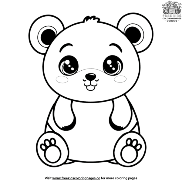 Playful panda bear coloring pages