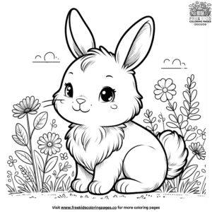 Spring bunny coloring pages