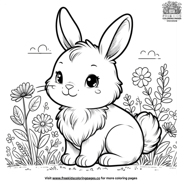 Spring Bunny Coloring Pages