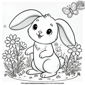 Spring Bunny Coloring Pages