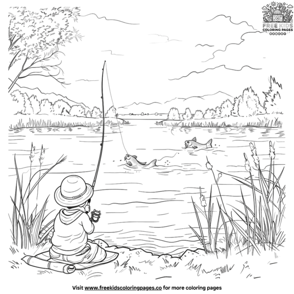 Summer camping coloring pages