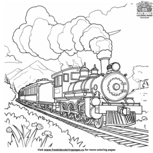 Train Coloring Pages for Kids