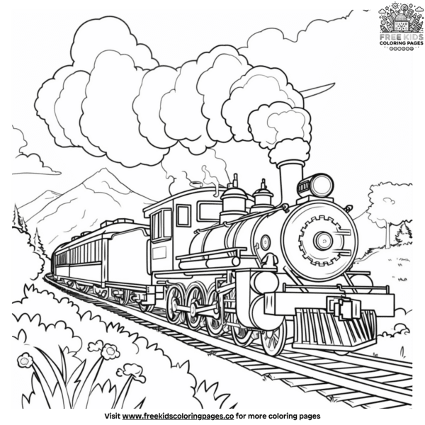 Train coloring pages for kids