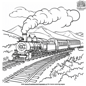 Vintage passenger train coloring pages