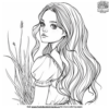 Cute Long Hair Realistic Girl Coloring Pages