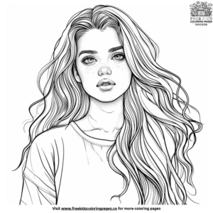 Long Tresses Hair Coloring Pages