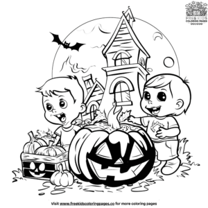 Whimsical Happy Halloween Coloring Pages For Kids