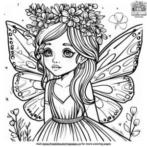 Detailed fairy coloring pages