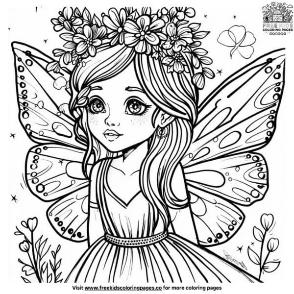 Detailed fairy coloring pages