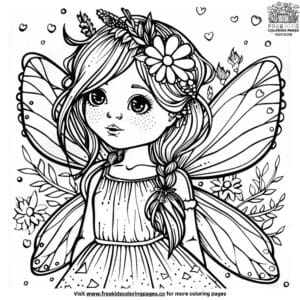 Intricate fairy coloring pages