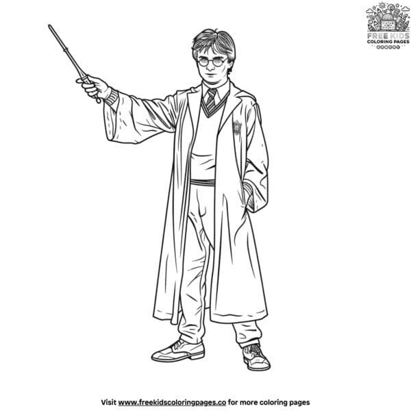 Harry potter's wand coloring pages