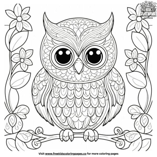 Detailed realistic owl coloring pages: bring nature to life