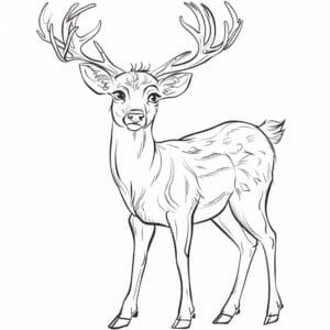 Realistic reindeer coloring pages