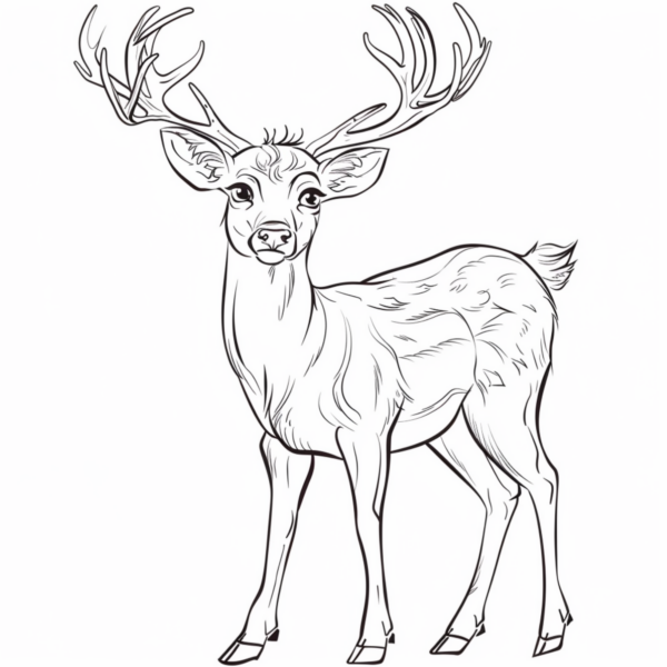Realistic Reindeer Coloring Pages