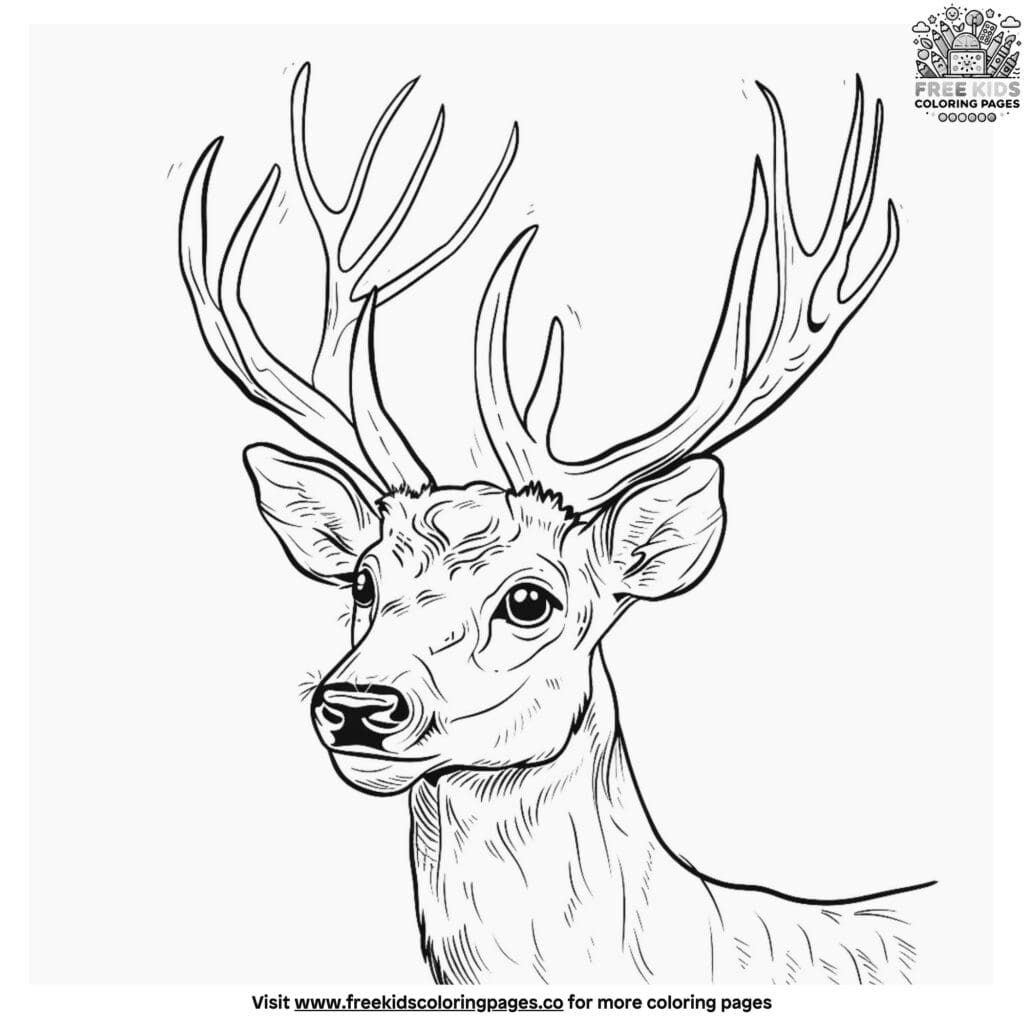 Realistic reindeer coloring pages