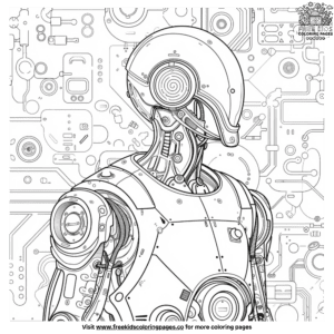 Complex robot coloring pages