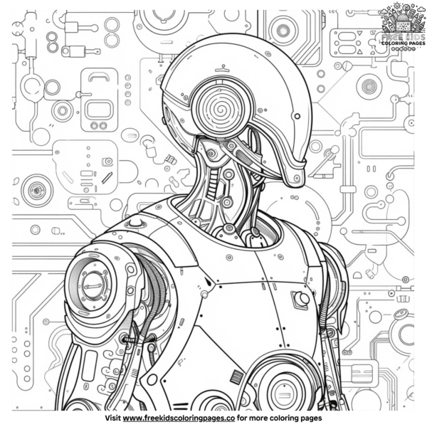 Complex robot coloring pages