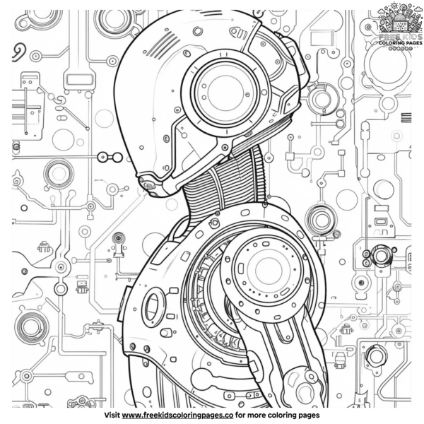 Elaborate robot coloring pages