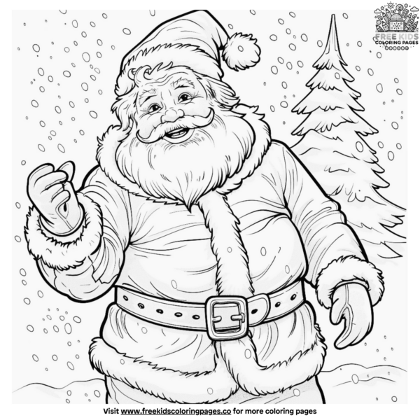 Detailed Santa Coloring Pages
