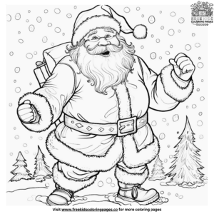 Exquisite Detailed Santa Coloring Pages