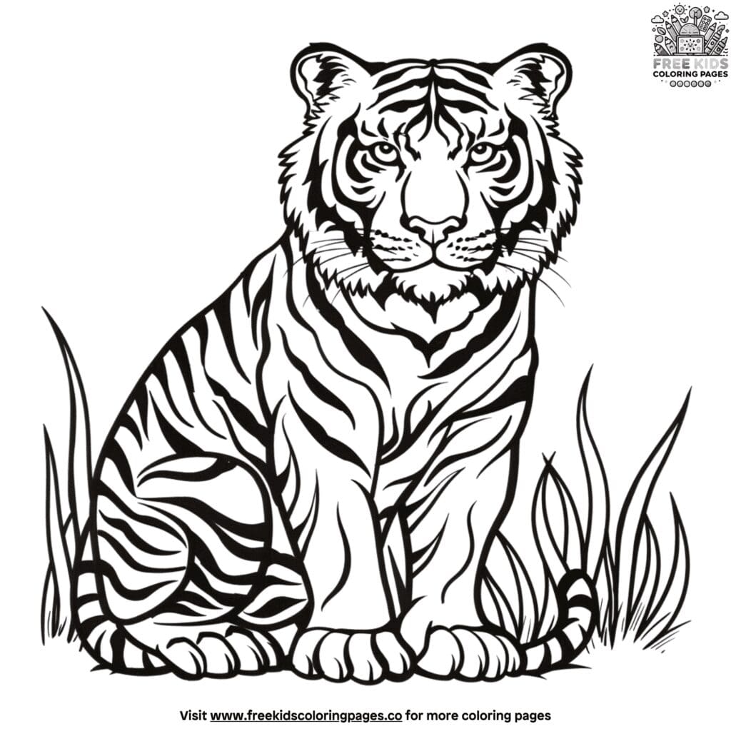 Detailed tiger coloring pages