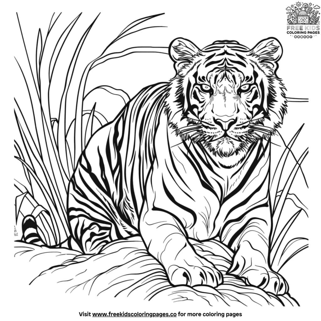 Detailed tiger coloring pages